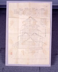 江戸城御天守百分壱之建地割 / Document of Samurai Class Related to Blue Prints image