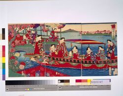 隅田堤桜花盛之図 / Cherry Trees in Full Bloom at the Sumida Bank image