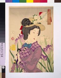 風俗三十二相 遊歩がしたさう 明治年間妻君之風俗 / Thirty-Two Daily Scenes: 'Looks Like she Wants a Stroll' Mannerisms of a Housewife in the Meiji Period image