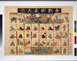 奥勤楽寿ご六 / Amusements of Court Ladies Sugoroku Board image