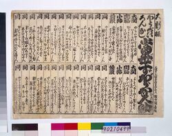 ほうがいろんなし 当世ずぼらな人角力番付 / Hōgai Ronnashi Tōsei Zuboranahito Sumō Banzuke image