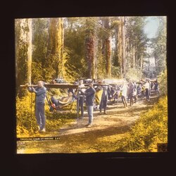箱根を駕篭で越える男性たち / Men Traveling by Palanquin at Hakone image