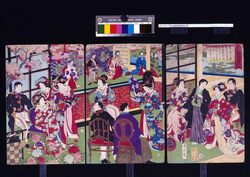 青山御所御庭拝見ノ図 / Imperial Viewing of the Garden at Aoyama Imperial Palace image
