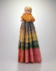 セルロイド人形 巻髪女子(紙製衣装付) / Celluloid Doll, Curly-Haired Girl (with Paper Clothing) image