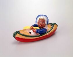 セルロイド玩具 船乗り ネイティヴ・アメリカン 羽根飾り / Celluloid Toy, Sailor Native American image
