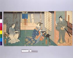 芝居絵　井筒粂之助 杉本の抱おうめ 正直清兵衛亡霊  image