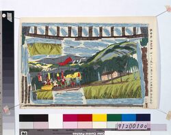 「宇治川合戦先陣あらそい組上五枚つづき」四 / Omocha-e (Toy Woodblock Print) image