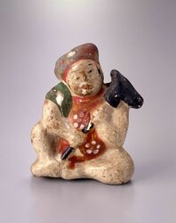 相良人形 春駒持ち童子 / Sagara Ningyō Doll, Child Holding a Hobby Horse image