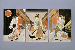 江戸新吉原八朔白無垢の図 / Courtesans Wearing White Kimono on August 1 at Shin-Yoshiwara, Edo image