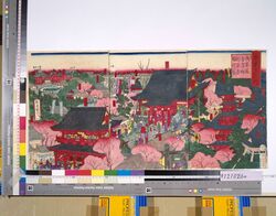 東京名所の内 浅草区金龍山浅草寺境内一覧 / Famous Places in Tokyo : A Panorama of the Precincts of Kinryuzan Sensoji Temple in Asakusaku image