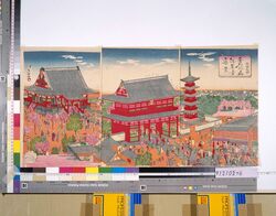 東京名所 金龍山浅草寺真景 / Famous Places of Tokyo : True View of Kinryuzan Sensoji Temple image