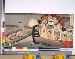 両国川開の花火 / Fireworks over the Ryogoku River Celebrating the Start of Summer image