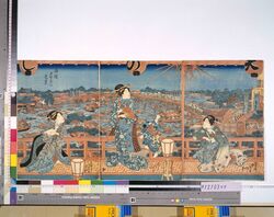 両国夕すずみの光景 / People Enjoying the Evening Cool at Ryogoku image