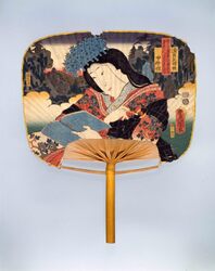 「清貞美婦鏡 中将姫」団扇 / Fan with Image of Seitei Bifu Kagami, Chūjō-hime image