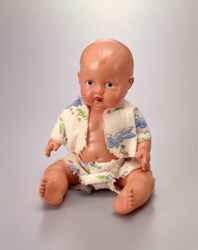 セルロイド人形 赤ん坊風(衣装付) / Celluloid Doll, Baby (with Clothes) image