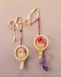 セルロイド玩具 クリスマス用装飾オウム(紐付) / Celluloid Toy, Christmas Decoration Parrot (with String) image