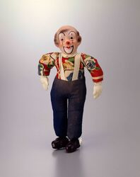 セルロイド人形 ピエロ(花柄衣装) / Celluloid Doll, Clown (with Flowery Clothes) image