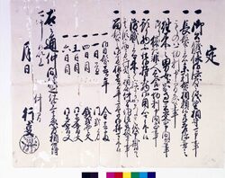 髪結賃金他定書 / Document of Townspeople image