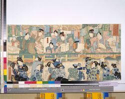 芝神明宮境内にて六波羅観世音開帳参詣群集の図 / Crowds Visiting the Precincts of Shiba Shimmei Shrine to Worship Rokuhara Kanzeon image