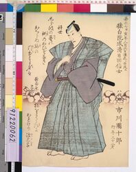 八代目市川団十郎 死絵 「しら浪の」 / Memorial Portrait of the Actor Ichikawa Danjuro Ⅷ : "Shiranamino" image