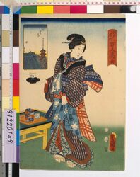 江戸名所百人美女 浅草寺 / One Hundred Beautiful Women at Famous Places in Edo : Sensoji Temple image