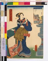 江戸名所百人美女 王子稲荷 / One Hundred Beautiful Women at Famous Places in Edo : Oji Inari Shrine image