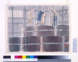 昭和職業絵尽 第二輯 酒杜氏 / Illustrations of Various Occupations at the Shōwa Era, 2nd Series: Sake Brewer image