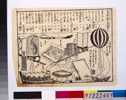 アメリカより大日本へ献上貢物品々・理囿古突悉吉不之図 / Gifts from America to Japan, Illustration of Riyukutokishitsufu (Hot Air Balloon) image
