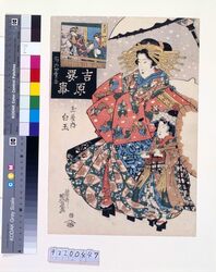 吉原要事 廓の四季忘 玉屋内白玉・十一月仲の町雪見 / Yoshiwara Essentials: Shiratama, a Courtesan at the Tamaya, and Eleventh Month Snow image