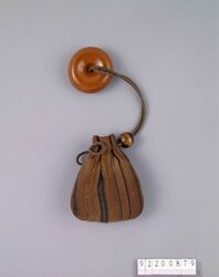 間道縞巾着 / Drawstring Pouch Made with Striped Woven Cloth image