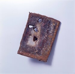 機銃弾で打ち貫かれた鉄板 / Iron Board Pierced by a Kijūdan Bullet (Armour-piercing Ammunition) image