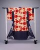  襦袢/Underkimono of Smoke-Blue Crepe with Young Pine and Bird in Flight Design image