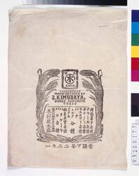 東京本郷木村屋本店 木版刷菓子袋 / Headquarters of the Kimuraya Bakery in Tokyo Hongō, Block Printed Bags for Confectionery image