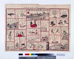 当世見立書生運命批評双六(『少年文武』1年13冊付録) / Future of a Contemporary Student Commentary Sugoroku Board (Supplement to “Shonen Bumbu” Year 1 Book 13) image