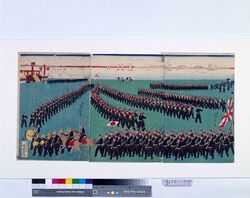 明治政府軍調練の図 / The Meiji Government Forces in Military Exercises image