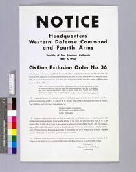 文民排除命令 第36号 / Civilian Exclusion Order No.36 image