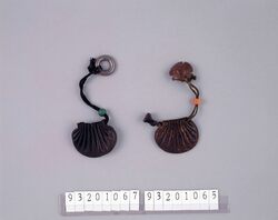 黒革巾着 / Black Leather Drawstring Pouch image