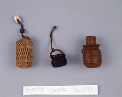 魚篭形根付 / Fish Basket-shaped Netsuke (Hanging Charm) image