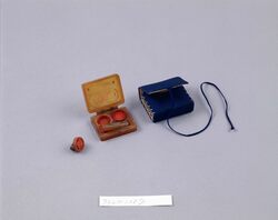 藍布地印鑑入 印鑑一式 / Indigo Fabric Seal Case, Set of Seals image