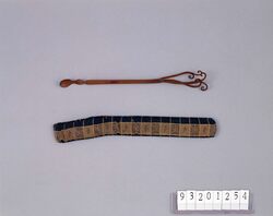 格子文織[匙]袋 薬匙 / Cloth Bag [for Spoons] with Lattice Pattern, Medicine Spoon image