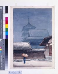旅みやげ第三集 大阪天王寺 原画 / Souvenirs of My Travels, 3rd Series: Tennoji Temple, Osaka (Original Picture) image