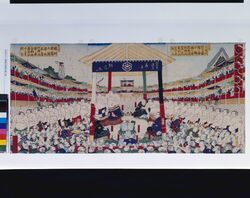 勧進大相撲土俵入図 / The Ring-entering Ceremony at a Charity Grand Sumo Tournament image