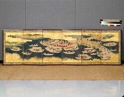 上野花見・両国川遊図屏風 image