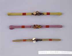 吉野立田(紅葉に桜)彫帯留付帯締 / Obi Tie and Maple Leaf and Cherry Blossom Clasp image