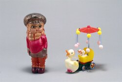 セルロイド人形 少女(メガネ・マフラー) / Celluloid Doll, Young Girl (with Glasses and Scarf) image