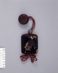 梅牛蒔絵印籠 / Inro (Small Nested Caddy) with Plum Tree and Ox Design in Makie image