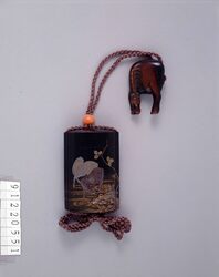 群馬蒔絵印籠 / Inro (Small Nested Caddy) with Wild Horse Design in Makie image