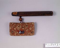 古渡インド更紗唐草文腰差したばこ入れ / Old Imported Indian Sarasa Tobacco Pouch with Arabesque Pattern image