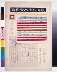 歌舞伎十八番 目録 / Eighteen Notable Kabuki Plays: Table of Contents image