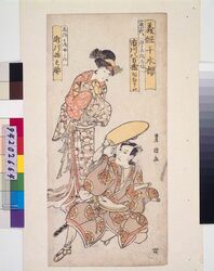 義経千本桜 三世市川八百蔵の原九郎狐忠信と瀬川路之助の静御前 / The Play Yoshitsune Senbon Zakura: Ichikawa Yaozo as Genkuro Kitsune Tadanobu and Segawa Michinosuke as Suzuka Gozen image